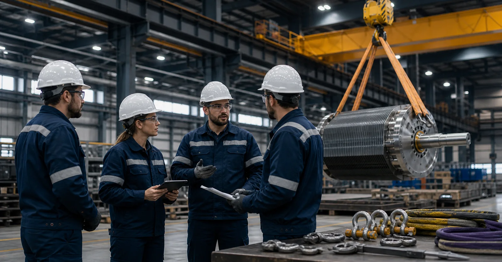Equipo técnico de R&LS revisando una operación de izaje.